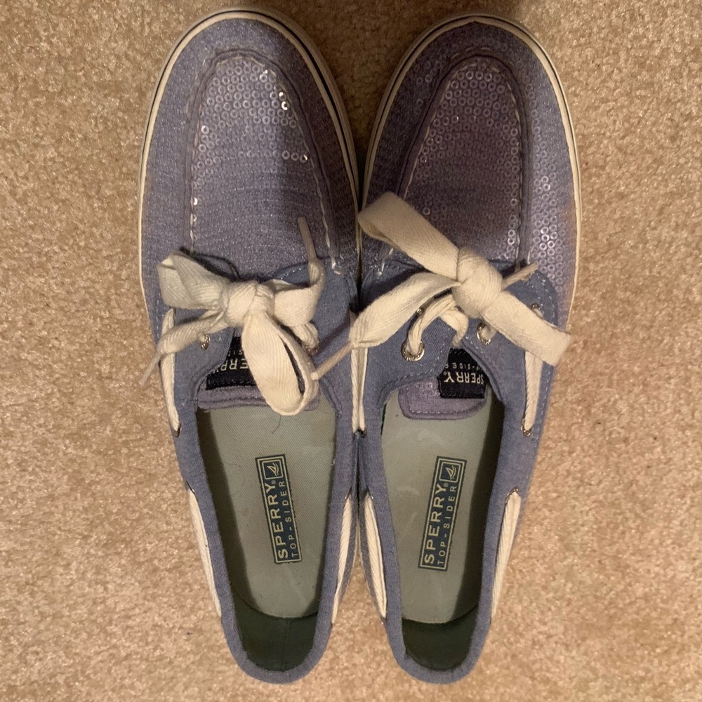 Women’s light blue sequin Sperry Top-Sider